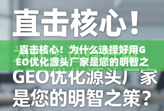 直击核心！为什么选择好用GEO优化源头厂家是您的明智之策？