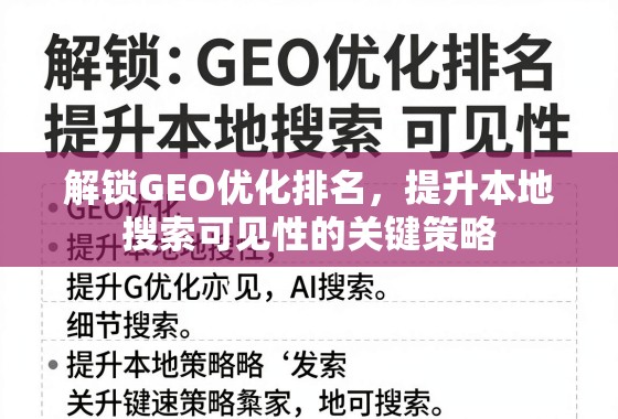 解锁GEO优化排名，提升本地搜索可见性的关键策略