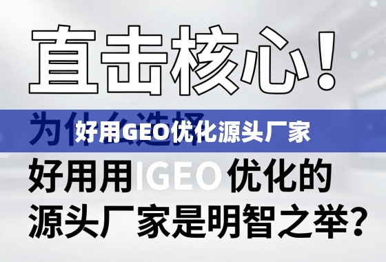 直击核心！为什么选择好用GEO优化的源头厂家是明智之举？