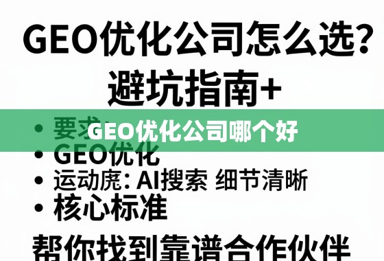 GEO优化公司怎么选？避坑指南+核心标准，帮你找到靠谱合作伙伴！