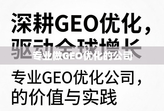 深耕GEO优化，驱动全球增长，专业GEO优化公司的价值与实践
