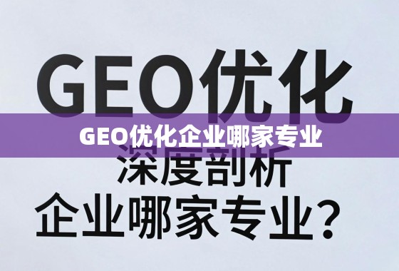 GEO优化企业专业推荐与深度剖析 GEO优化企业哪家专业?深度剖析与权威推荐