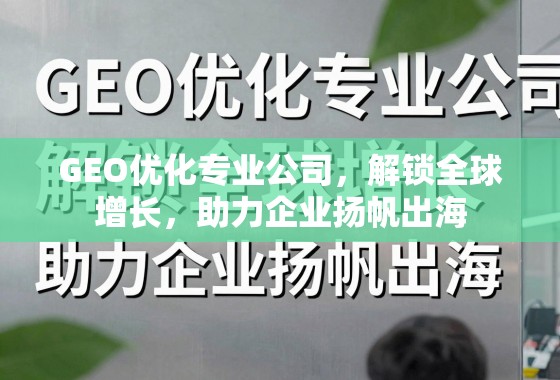 GEO优化专业公司，解锁全球增长，助力企业扬帆出海