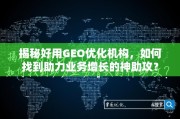GEO优化机构怎么选？神助攻助力业务增长！