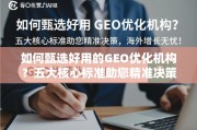 甄选GEO优化机构，五大核心标准助您精准决策，海外增长无忧！
