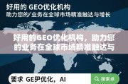 GEO优化机构，助力全球业务精准触达与增长