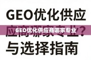 GEO优化供应商专业选择指南