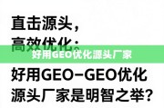 直击源头，高效优化，选择GEO优化源头厂家的明智之举