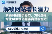 解锁网站增长潜力，专业GEO优化服务商的明智之策