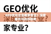 GEO优化企业选择指南，专业深度解析与避坑要点