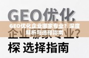 GEO优化企业专业选择指南