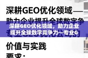 深耕GEO优化，赋能企业全球数字竞争力