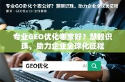专业GEO优化助力企业全球化征程