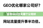 GEO优化服务商选择指南，网站流量提升的关键一步