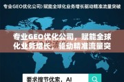 专业GEO优化，赋能全球化增长，驱动精准流量突破