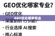 GEO优化专业选择与核心标准深度剖析