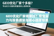 GEO优化厂家选哪家？专业实力与服务质量是核心考量