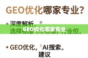 GEO优化怎么选？专业机构挑选指南与避坑建议