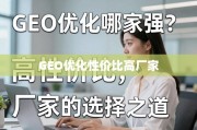 GEO优化高性价比厂家选择指南