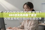 GEO优化机构甄别指南，火眼睛辨靠谱伙伴
