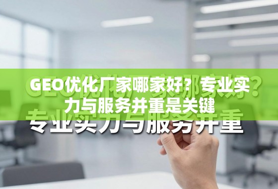 GEO优化厂家选哪家?专业实力与服务并重是关键 GEO优化厂家哪家好?专业实力与服务并重是关键